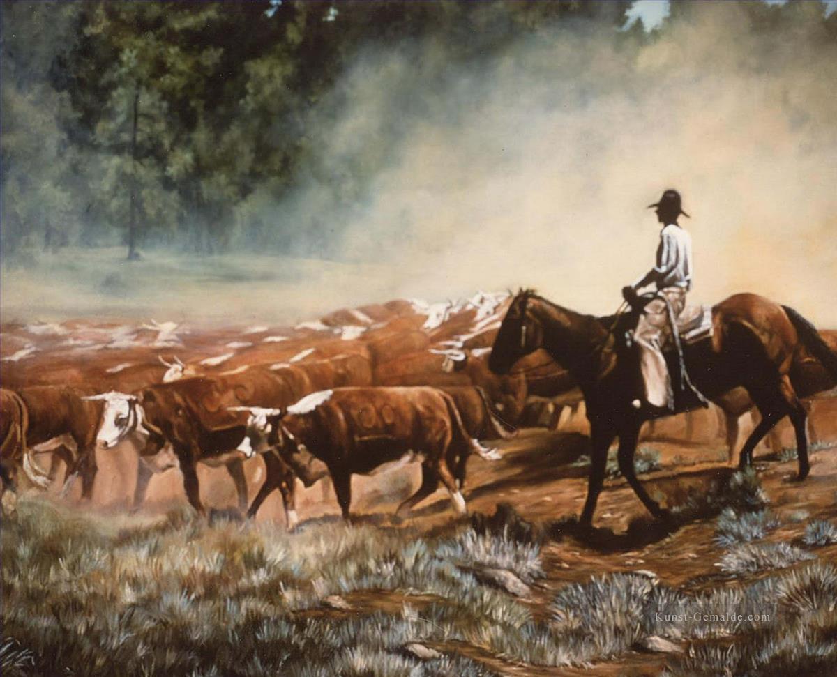 Cowboy cowherd Ölgemälde